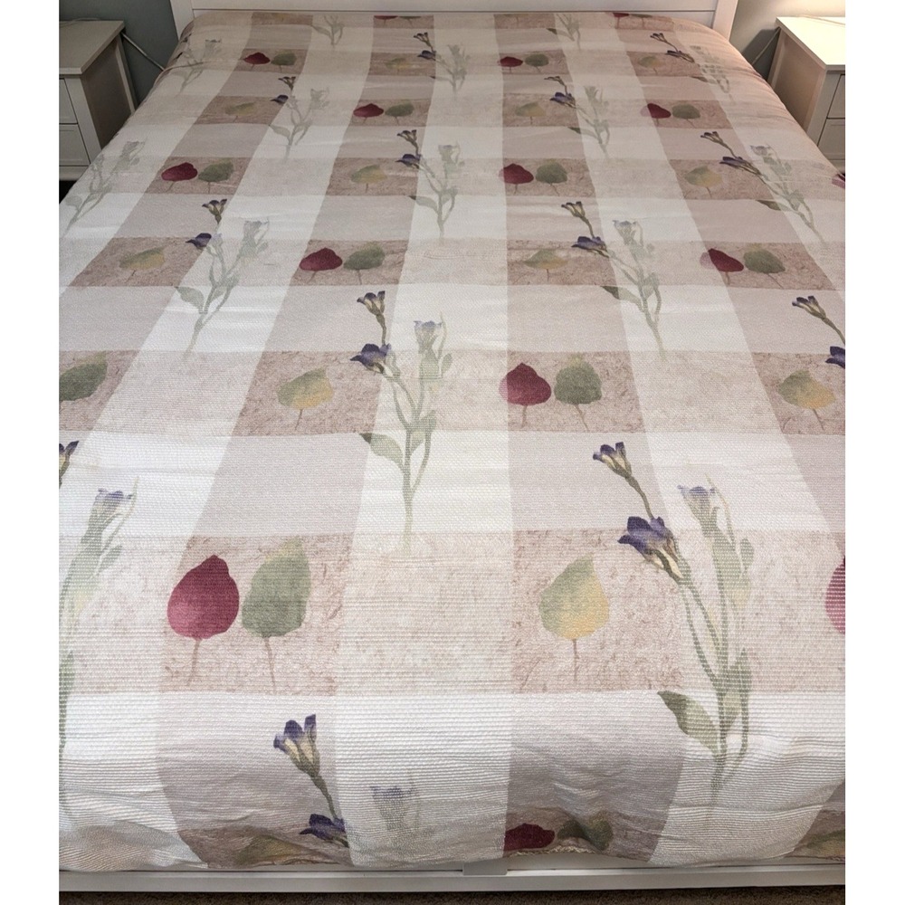 Vintage Croscill Home LaJolla Queen Comforter +Shams Set 3 Pc Beige Floral Tulip